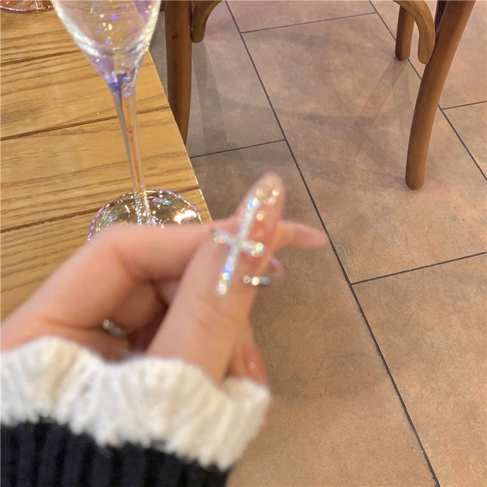 Nhẫn Hở Đính Đá Zircon Nhiều Màu Thời Trang Cổ Điển Cho Nữ