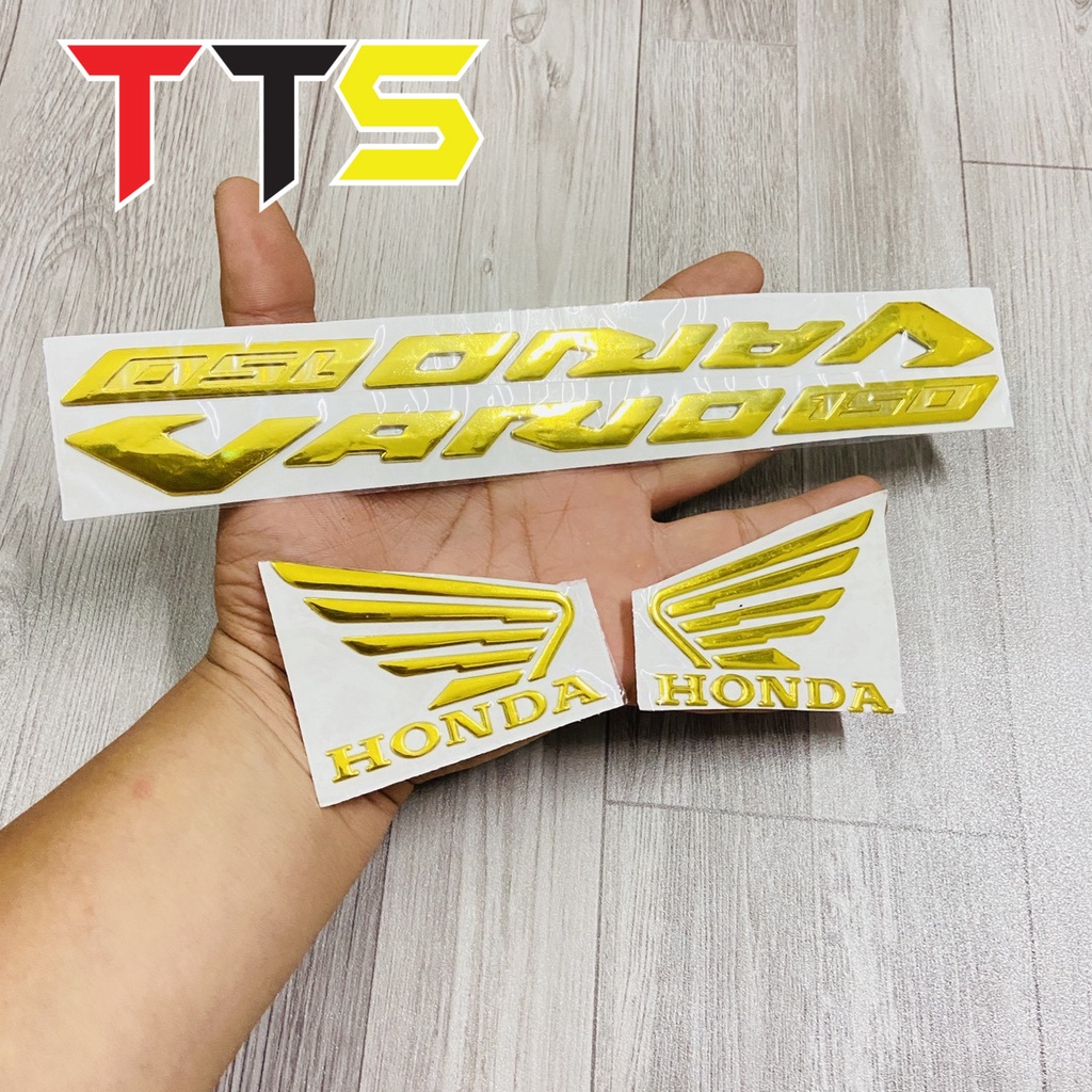 Bộ tem chữ kèm logo cánh chim honda dán trang trí xe Vario các đời