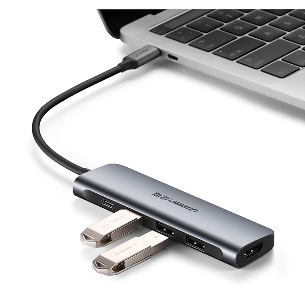 Cáp chuyển USB-C sang HDMI kèm Hub USB 3.0 Ugreen 50209