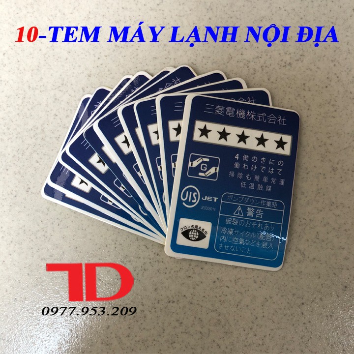 Combo 10 Tem Máy Lạnh nội địa Nhật 9.5x6.5cm mẫu 6