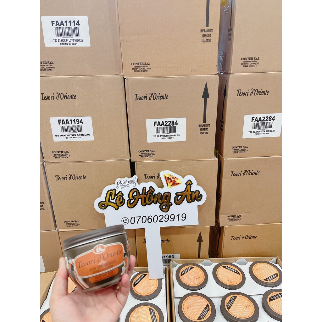 Kem Dưỡng Thể Tesori Hoa Sen Nâu 300g , Sữa Dưỡng Thể Tesori Hoa Sen Hương Nước Noa Dưỡng Ẩm Mềm Mịn Da