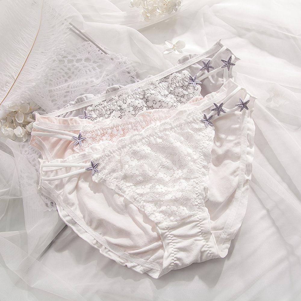 Quần Lót Cotton Lưng Vừa Họa Tiết Ngôi Sao Ngọt Ngào Cho Nữ