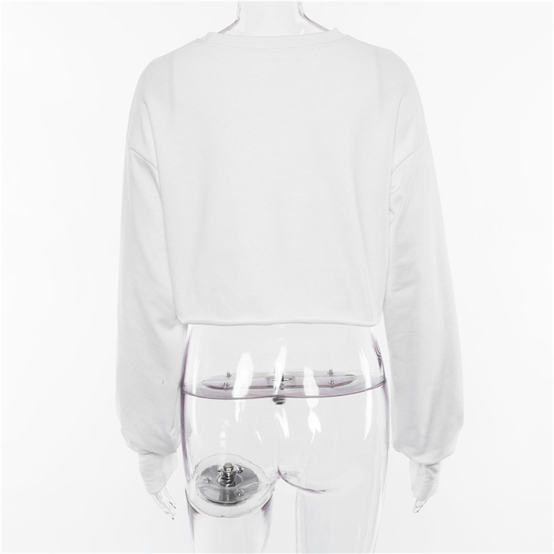 Fashion Women Loose Plain Irregular Round Neck Top Long Sleeve Casual Street Tshirt