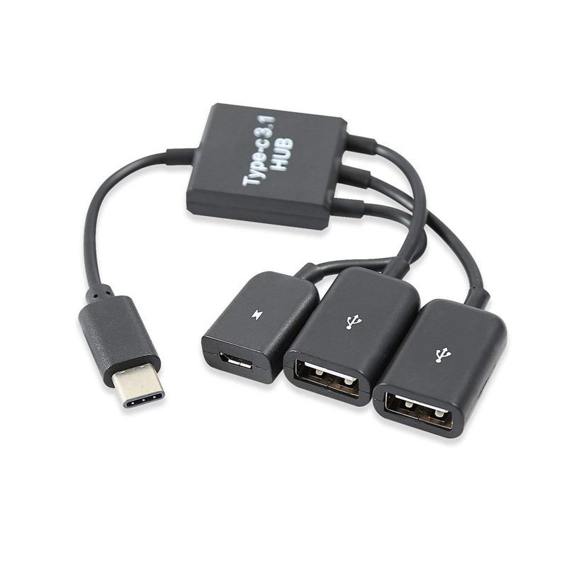 Dây Cáp Chuyển Đổi Cổng USB 3.1 Type C 2.0 + Micro-USB 3 trong 1 OTG HUB#H1