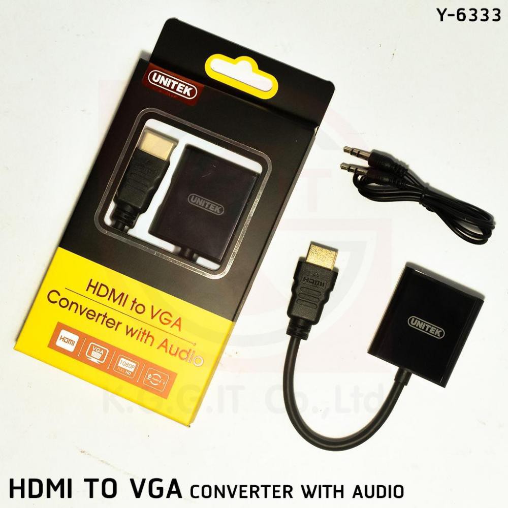 [Mã ELHACE giảm 4% đơn 300K] Cáp HDMI to VGA + Audio Unitek (Y6333) - Cáp Unitek Y6333 HÀNG CHÍNH HÃNG BH 12 THÁNG