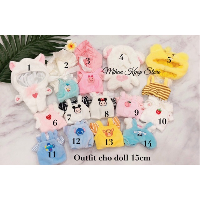 Outfit Milky Bottle cho doll 15cm