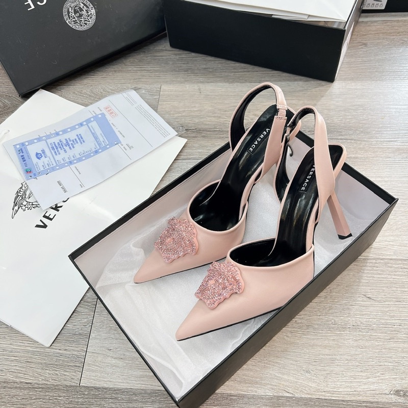 Cao gót quai hậu đính charm 9p