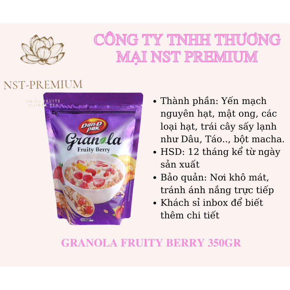 [Chính Hãng] Ngủ cốc yến Mạch và Trái cây khô 350g Dan D Pak