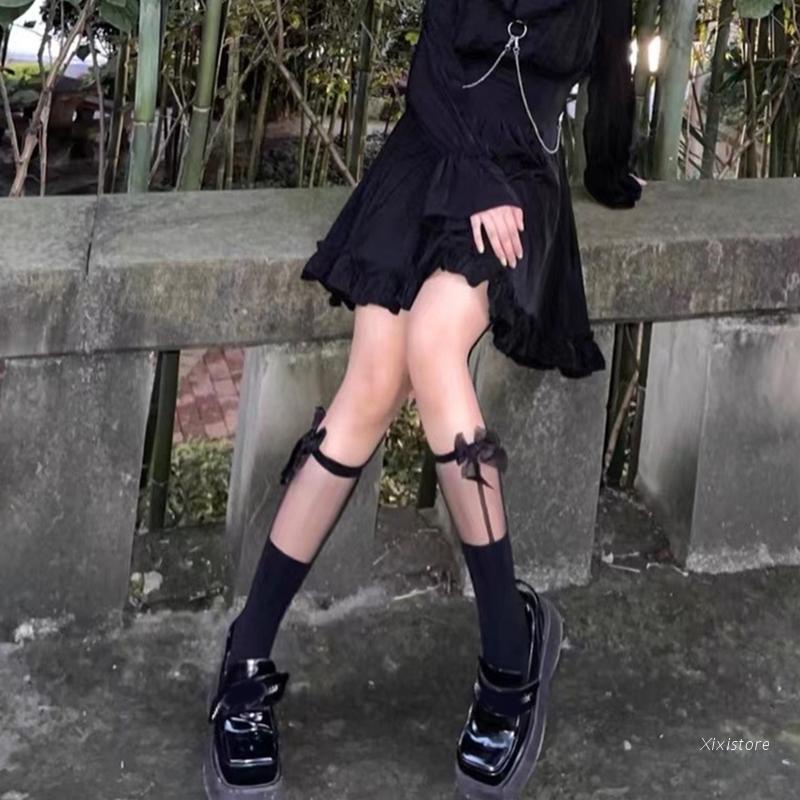 Xixi Vớ Lưới Đính Nơ Phong Cách Lolita Nhật Bản Ngọt Ngào Dễ Thương Dành Cho Nữ