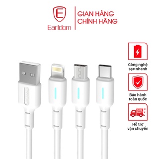 Cáp sạc 1m earldom ec -071 chính hãng cổng iphone, micro, type- c