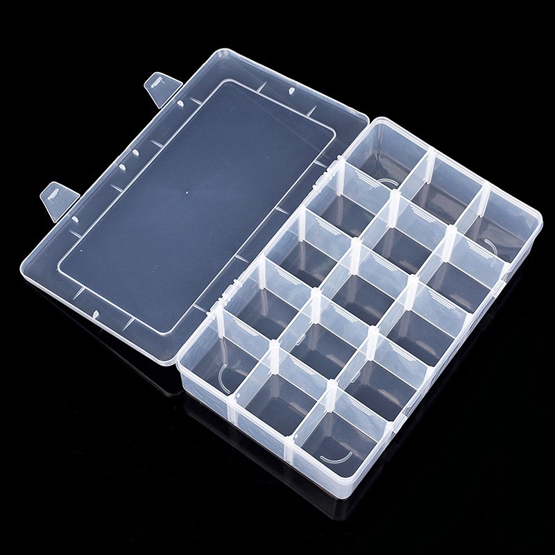 Hộp nhựa 15 ngăn đựng đồ thủ công, chi tiết nhỏ (ngăn xếp được)