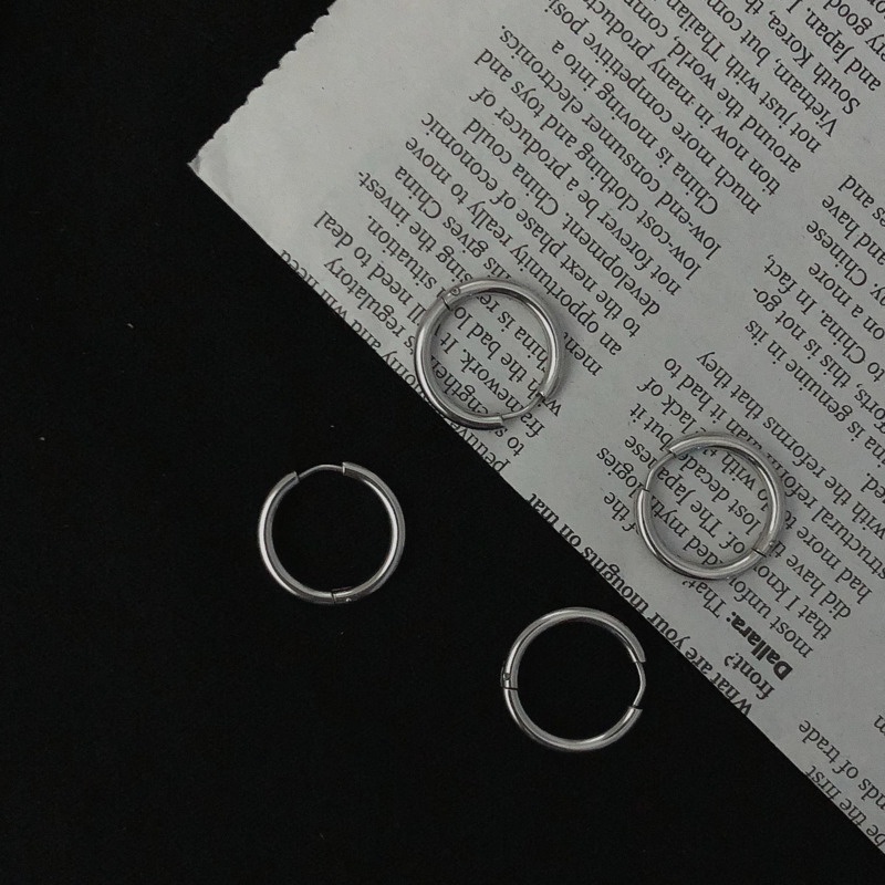 Bông tai thép titan phong cách hiphop punk đơn giản thời trang