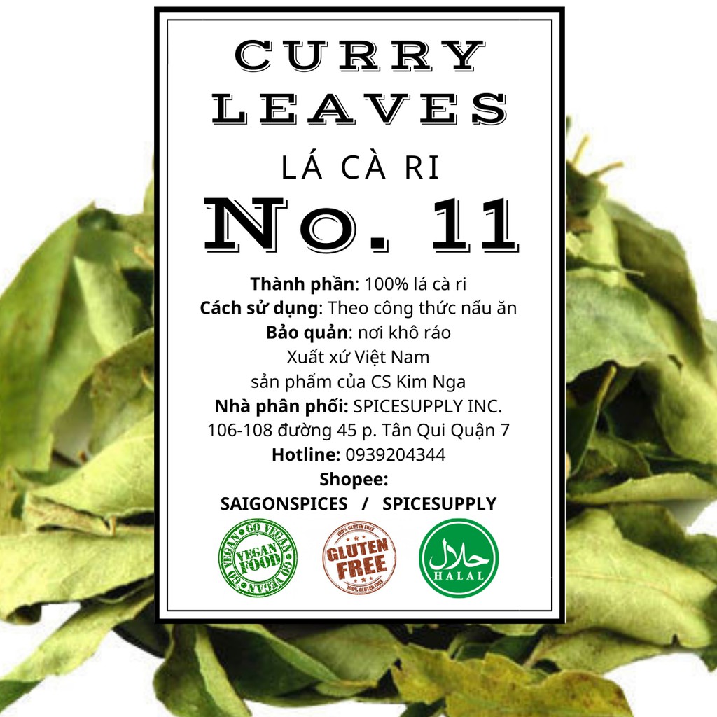 100g 25g Curry leaves - Lá Cà Ri sấy khô hũ 25g