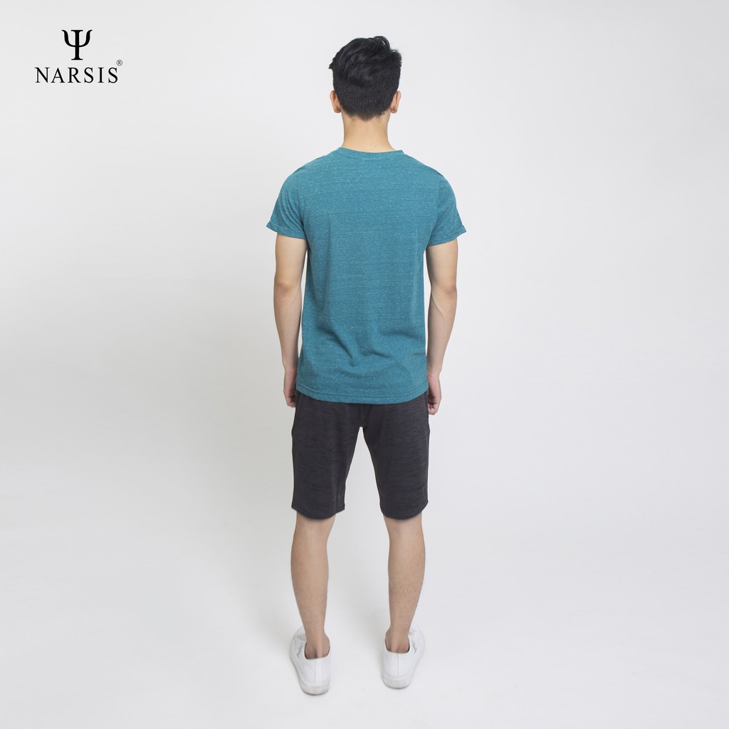 Áo nam màu kẻ xanh ghi Narsis D6052