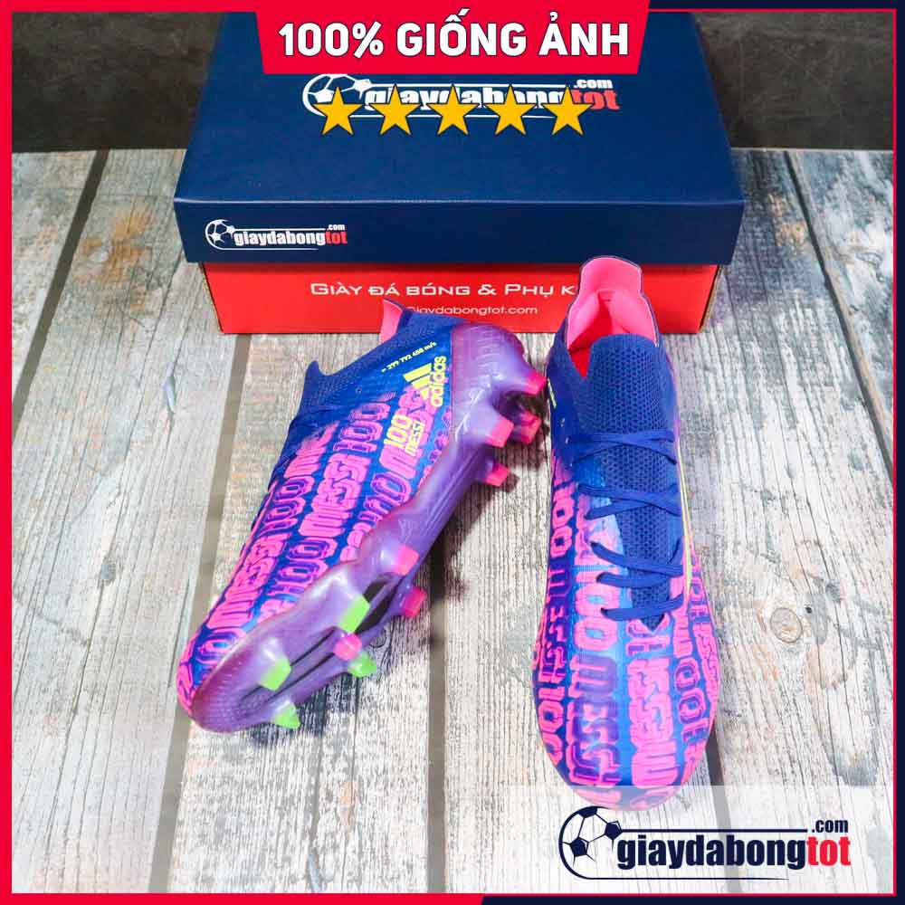 Giày đá banh OEM X Speedflow .1 FG Xanh hồng Messi | Da mỏng chống nước, Trọng lượng nhẹ