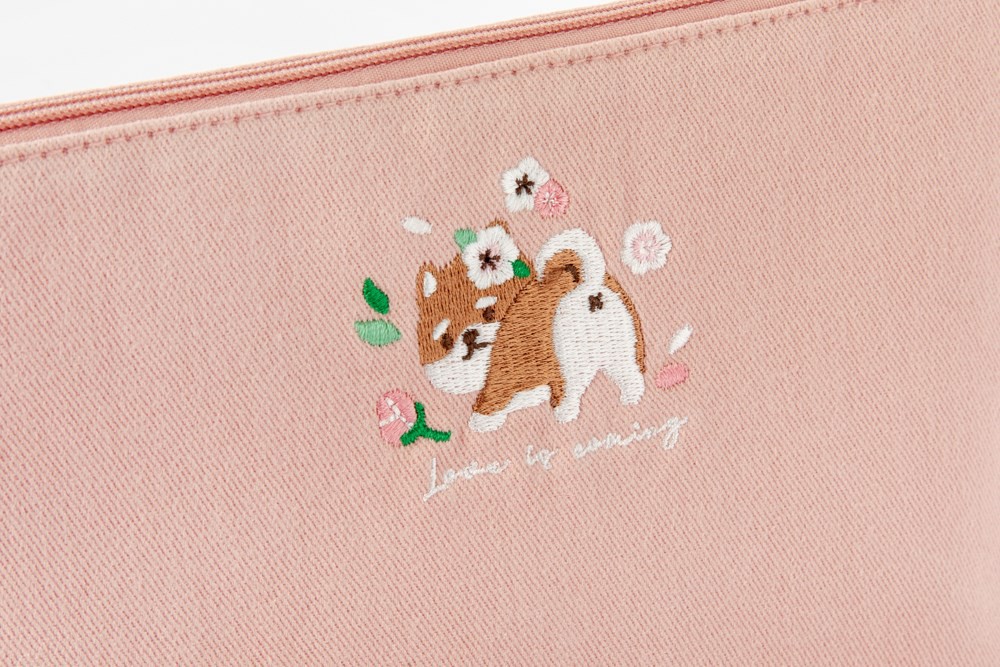 Túi đựng đồ ARTBOX in hình cún shiba &amp; hoa màu hồng