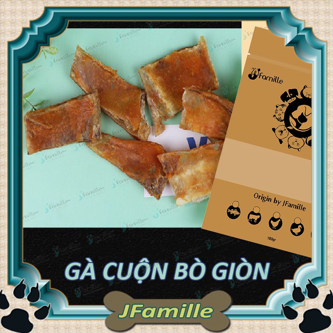 Gà Cuộn Sụn Bò Giòn - Bánh Thưởng Mài Răng - Nguyên Liệu Tươi - Hỗ Trợ Loại Trừ Mảng Bám - Sạch Răng