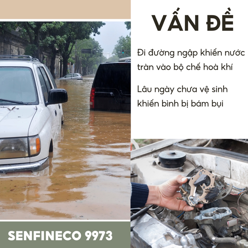 Chai xịt vệ sinh bộ chế hòa khí Senfineco 9993 carburetor cleaner dung tích 400ml