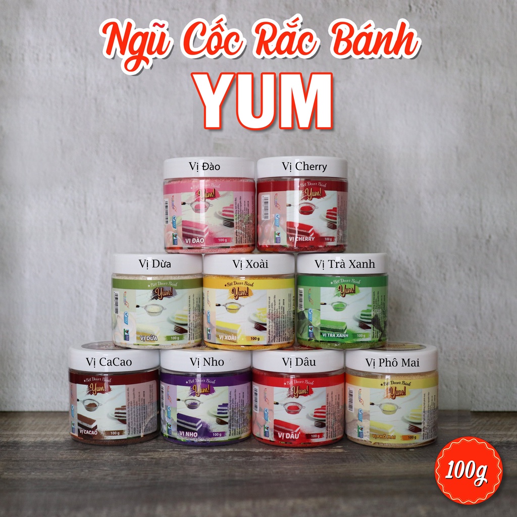 [Hàng mới về] Bột ngũ cốc rắc bánh kem Decor trang trí bánh kem nhiều hương vị Yum Unicorn (hủ 100g)