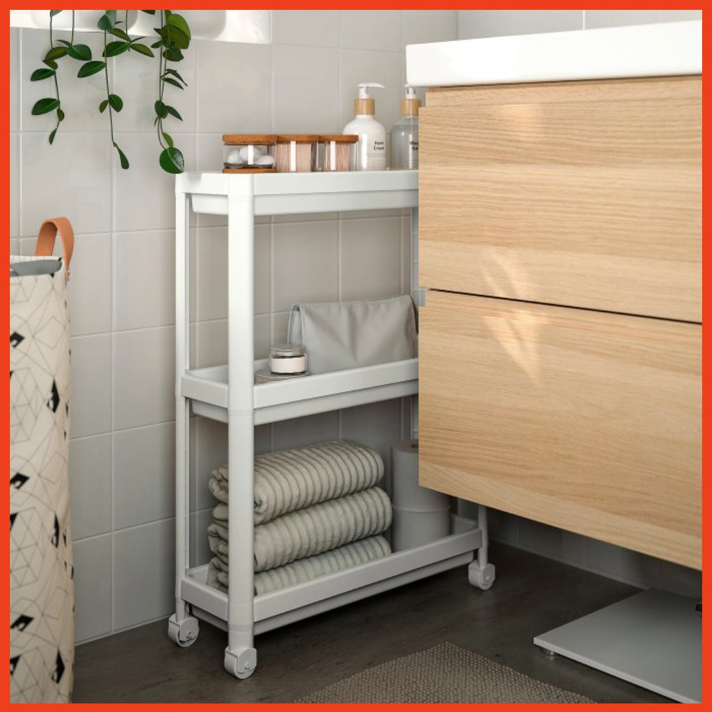 Kệ để đồ 3 tầng có bánh xe VESKEN IKEA