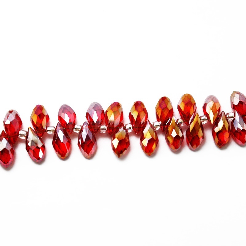 Set 10 Hạt Pha Lê Hình Trái Tim 6x12mm Làm Trang Sức Thủ Công