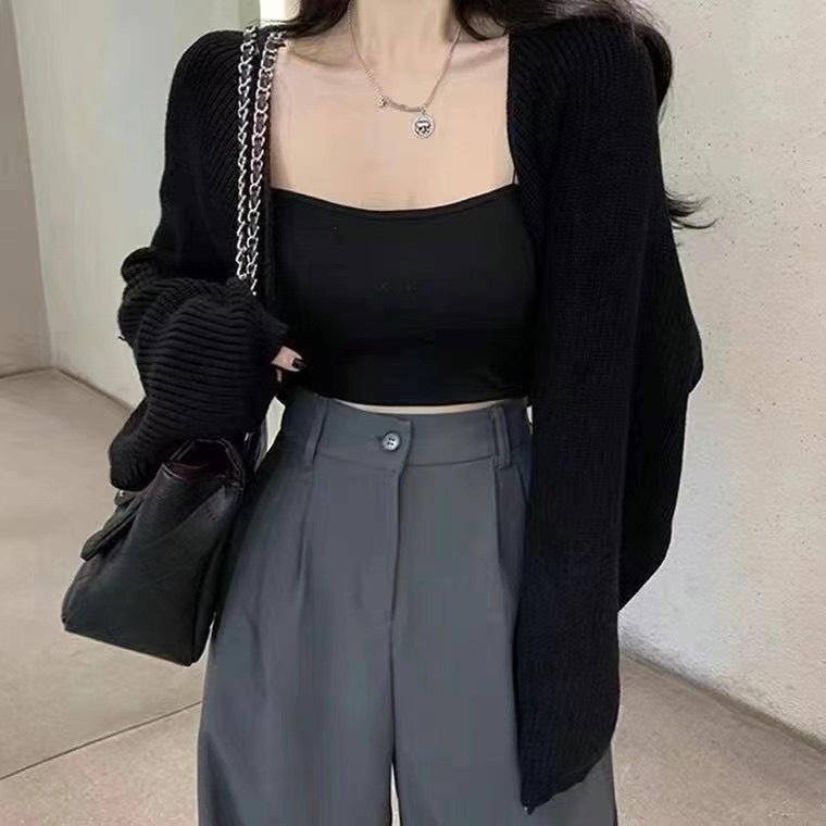 ✨BÁN SỈ✨CADIGAN DÁNG CROPTOP 4 màu tay bồng
