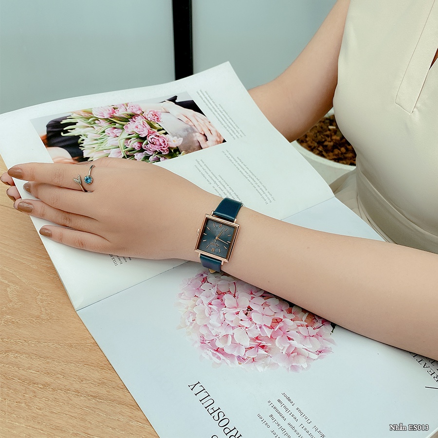 Đồng Hồ Nữ JA-1335C Julius Dây Da Hàn Quốc (Xanh Dương)