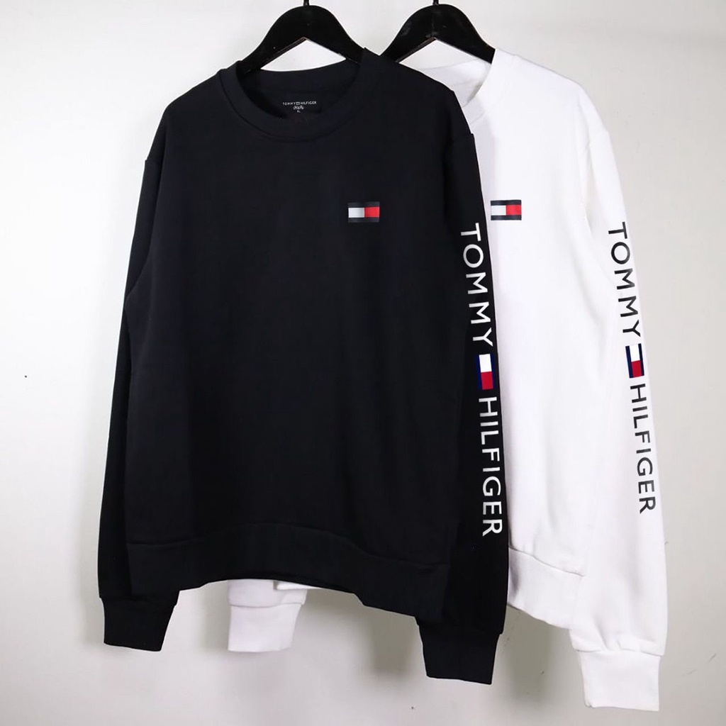 Áo Sweater cotton Dáng Rộng In logo Tommy Và logo Thời Trang Mới Dễ Phối Đồ Cho Nam Và Nữ