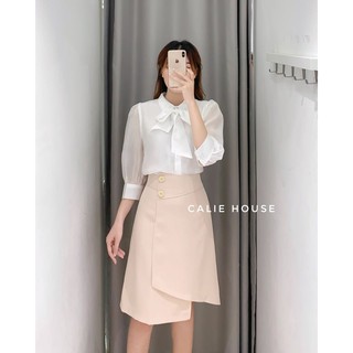 CV9 - Chân váy vạt lệch 2 khuy