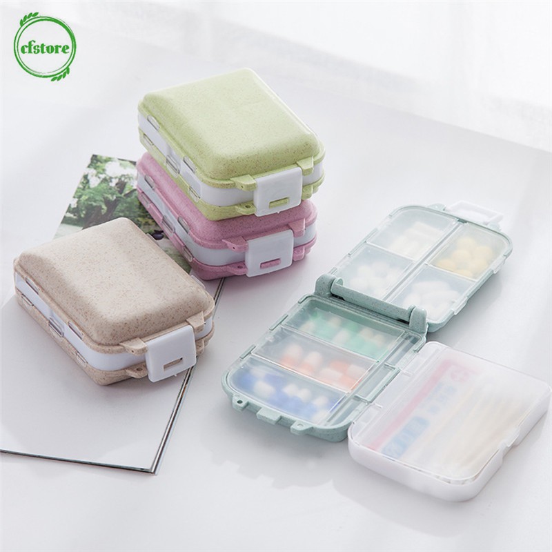 Hộp đựng thuốc phân tách 8 ngăn dùng cho du lịch mini