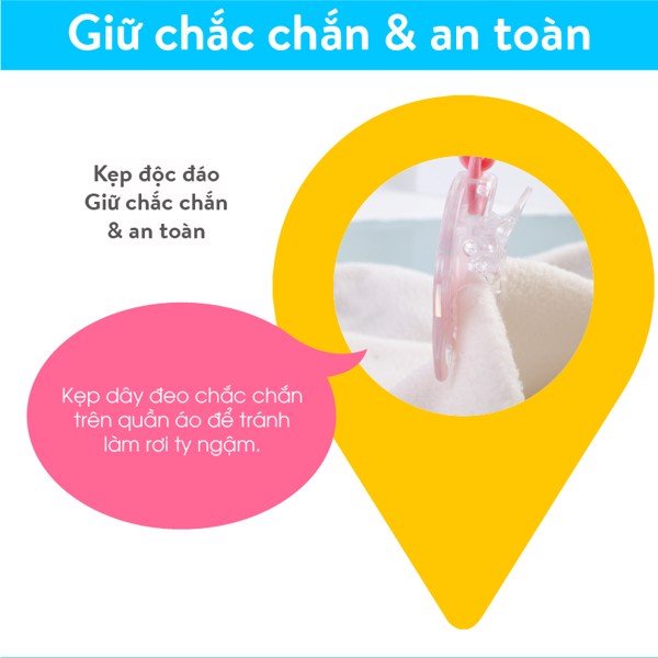Dây Đeo Ty Giả Farlin/ Dây kẹp ti giả Farlin Nhựa An Toàn Cho Bé