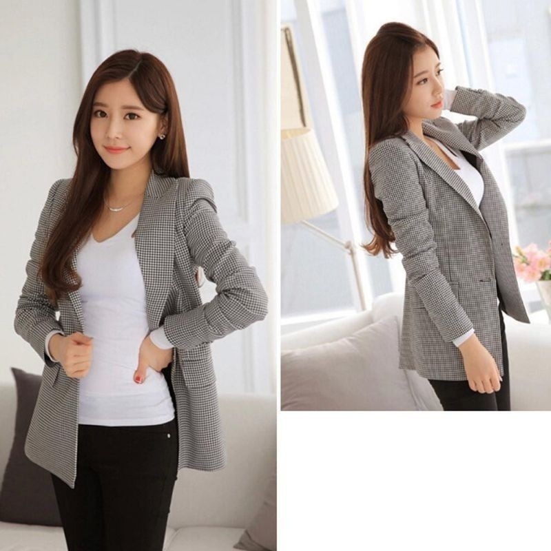 Áo khoác Blazer công sở dáng dài phong cách Hàn Quốc