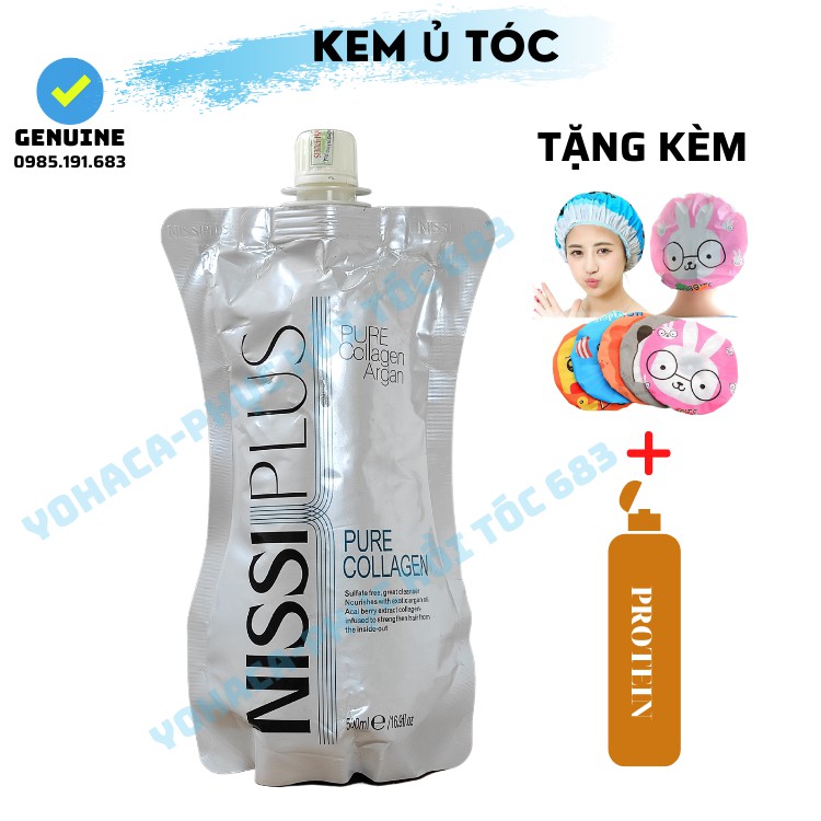 [Tặng Mũ]Kem ủ tóc NISSI PLUS collagen túi 500ml