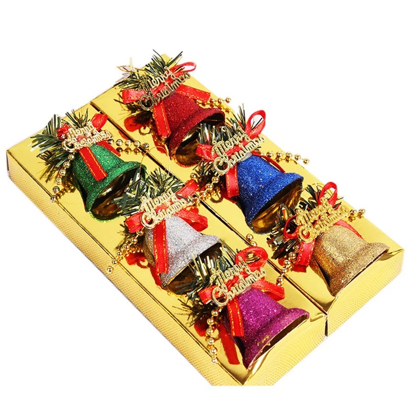 Set 6 Chuông Nhựa Treo Trang Trí Cây Thông Giáng Sinh