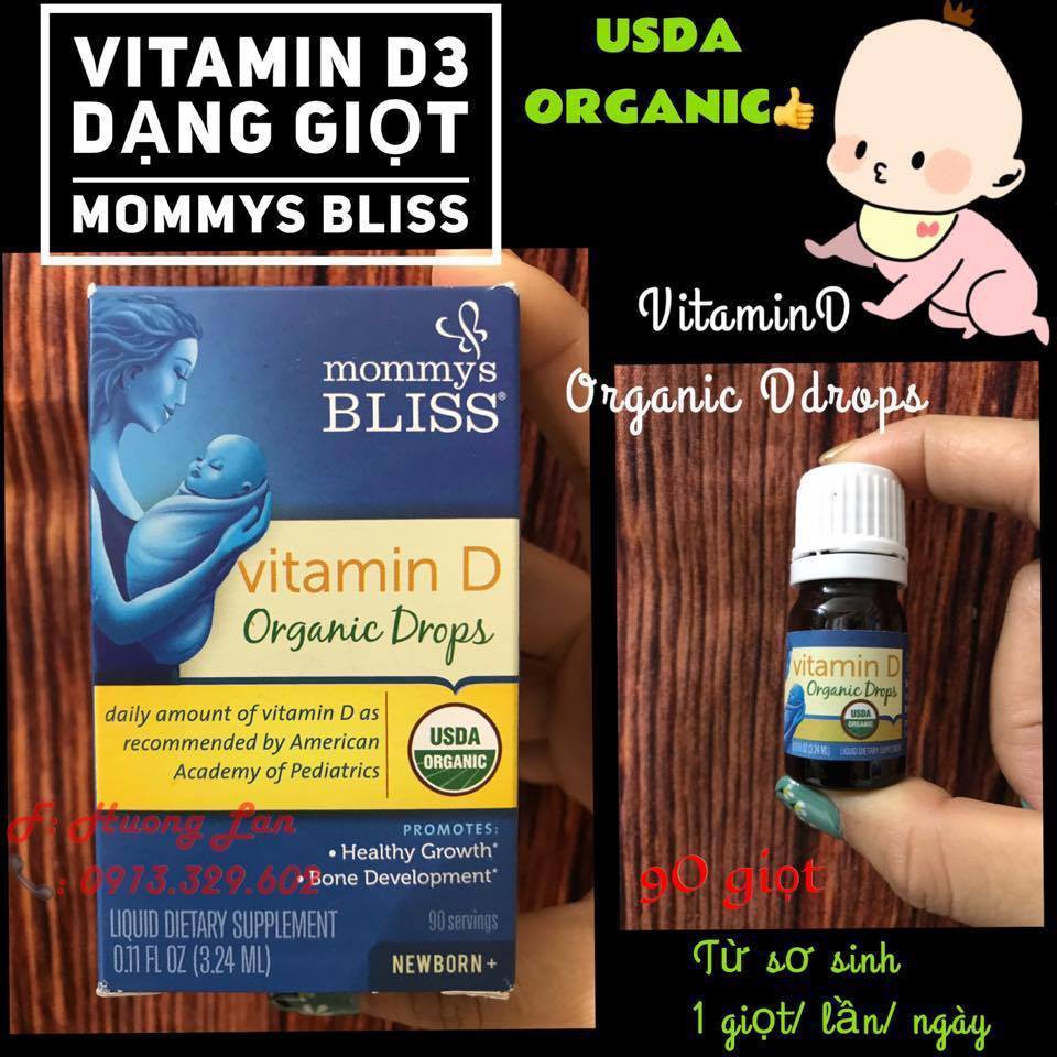 Vitamin D3 Mommys Bliss Organic Drop Mỹ 3.24ml