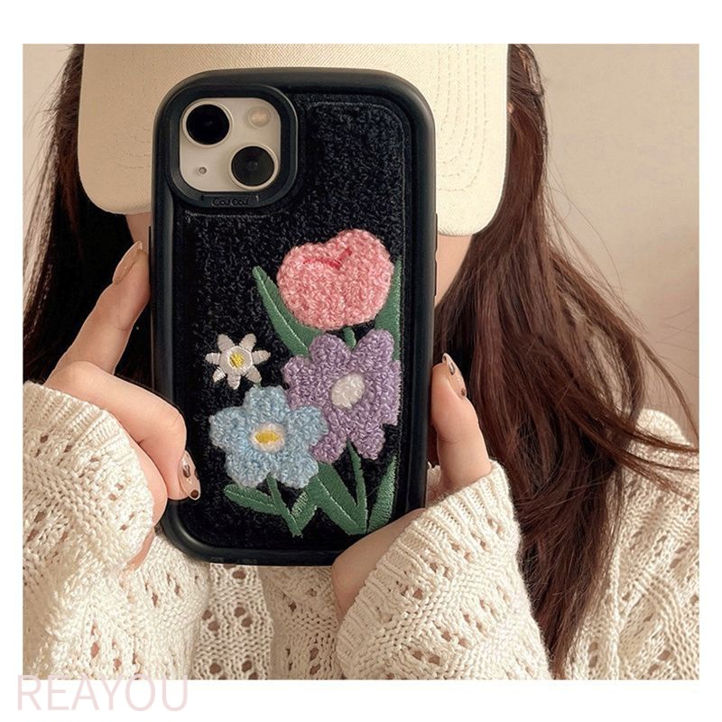 Ốp Điện Thoại Thêu Hình Hoa Chống Sốc Cho iPhone12 pro max 13 11 xs xr 14Pro 13 11 / 12promax 13pro