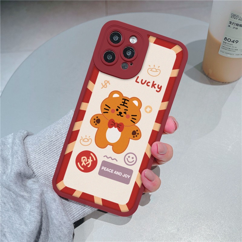 Ốp lưng iphone cạnh vuông lỗ camera tiger lucky 6/6splus/7/7plus/8/8plus/x/xr/xs/11/12/13/pro/max/plus/promax