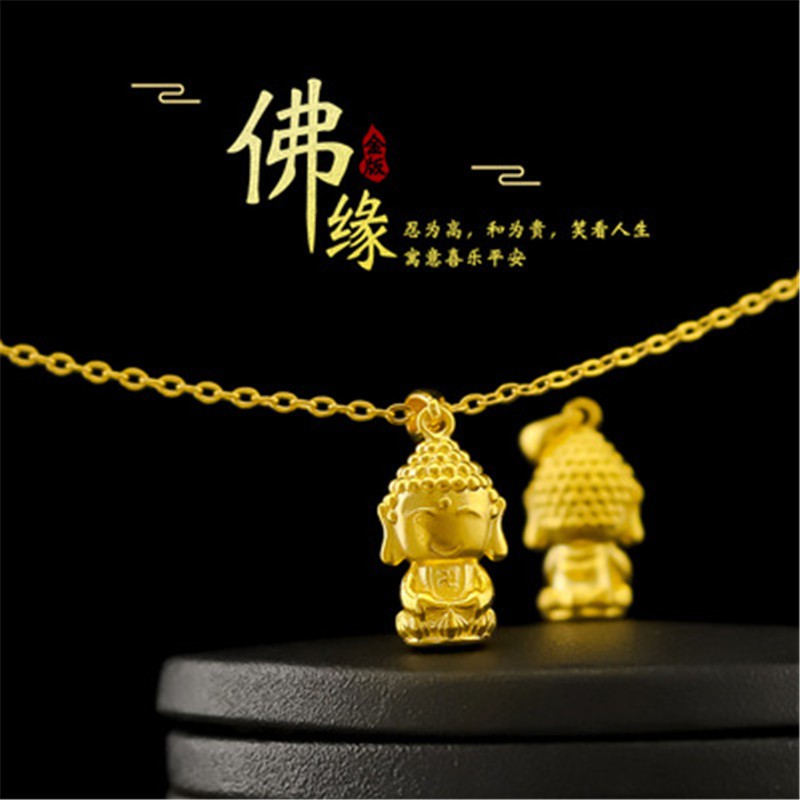 Dây Chuyền Xi Mạ Vàng 375%Phong Cách Hàn Quốc Ancient Buddha Necklace