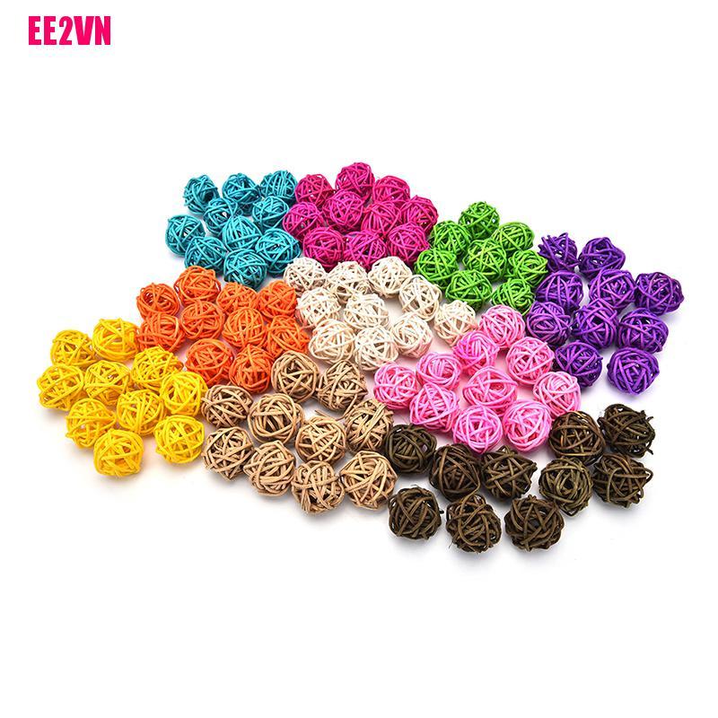 Set 10 Quả Cầu Mây Trang Trí 3cm / 5cm E2Vn