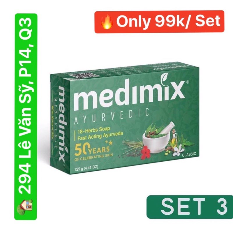 SET 3 bánh xà phòng thảo mộc Medimix (125gr/ bánh) | BigBuy360 - bigbuy360.vn