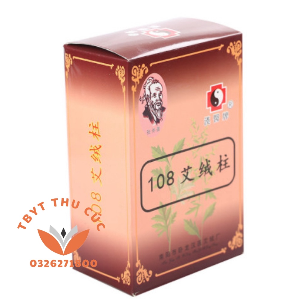 Hộp điếu ngải 108 đoạn-Viên ngải 108 đoạn dùng với con lăn hộp ngải