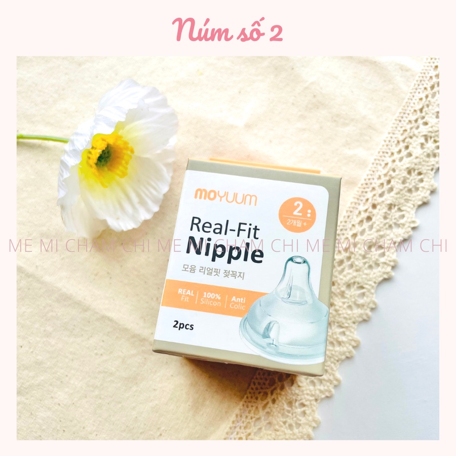 Núm Ti Moyuum Số 1, 2, 3, 4 Bằng Silicone Cao Cấp, Siêu Mềm