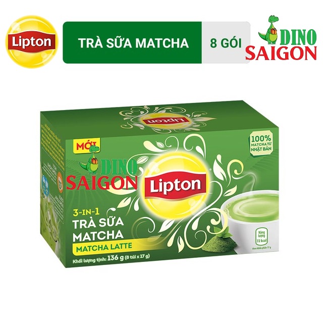Trà Sữa Lipton vị Matcha (Hộp 8 Gói x 17g)