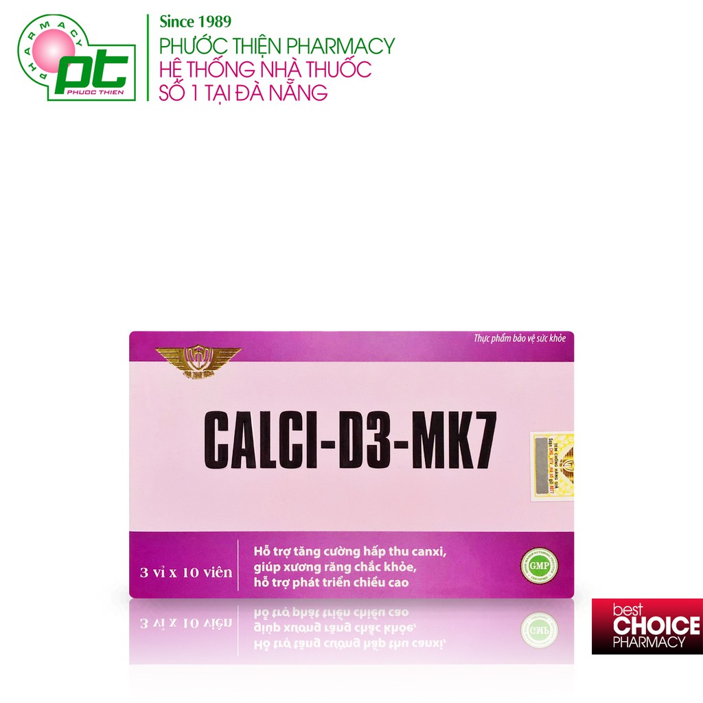Viên Uống Bổ Sung Canxi Calci-D3-Mk7 Herbitech Hộp 30 Viên