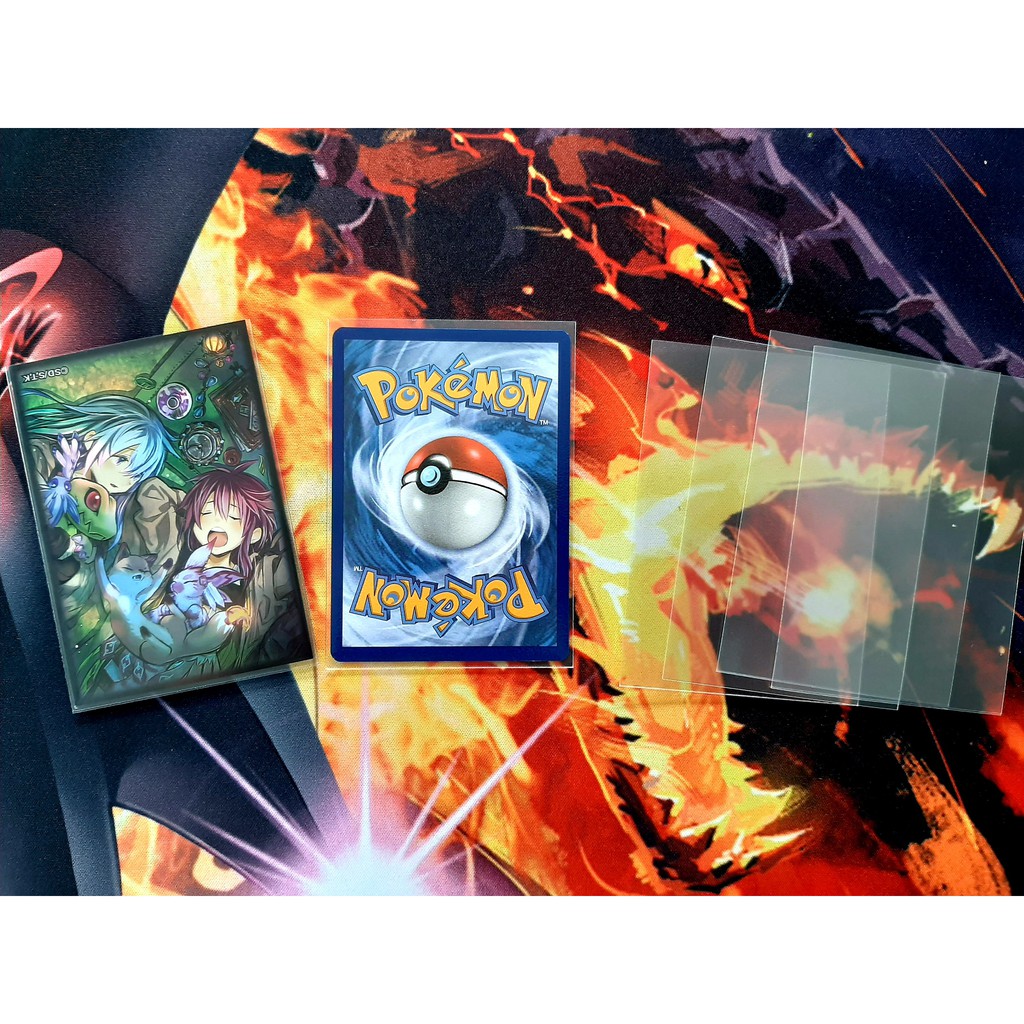 [ĐỖ LẠC SHOP ] 01 Bọc bài lẻ Double Sleeve 1 mặt nhám dành cho Yugioh, Pokemon