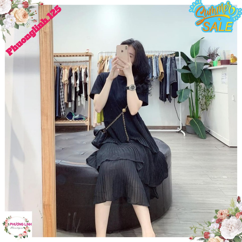 VÁY ĐEN DẬP LY 3 TẦNG CHO NỮ | BigBuy360 - bigbuy360.vn