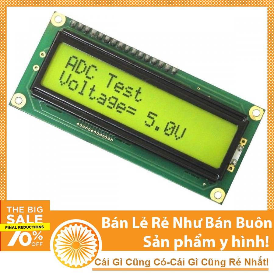 LCD 1602 Xanh Lá Điện Áp 5V DC