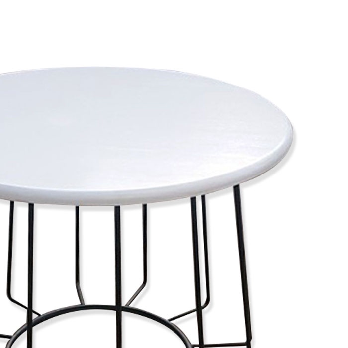 Bàn trà sofa phòng khách IBIE Siena mặt tròn, chân sắt sơn tĩnh điện, tùy chọn màu sắc, mặt bàn