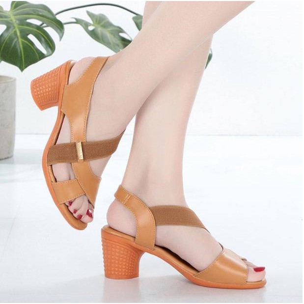 Dép sandal trung niên nữ da pu cao cấp siêu nhẹ, siêu êm - Vincent Shop