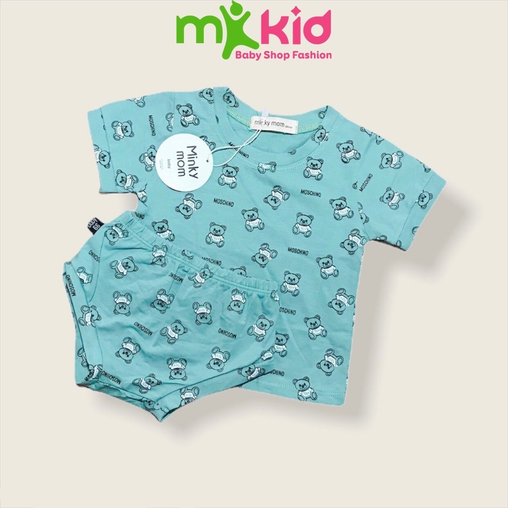 Quần Áo Trẻ Em  Bộ Cộc Tay Quần Chip Gấu Minky Mom cho bé Trai bé Gái Chất Cotton Cao Cấp Siêu Mềm Mịn Mát .